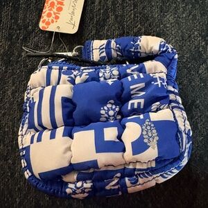 FP Movement by Free People Blue and White Key & Card Holder